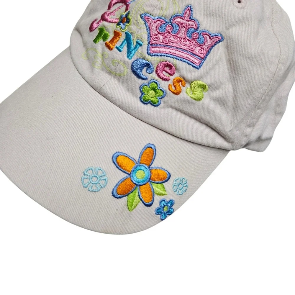 Disney Princess Youth Baseball Cap Disneyland Resort Flower Embroidered Hat Pink